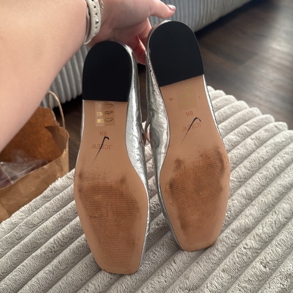 J Crew Quinn square-toe Mary Jane flats in crinkled metallic leather CC025 - Picture 5 of 5